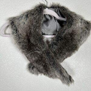 Faux Fur Collar Scarf adjustable Satin Lined Mob Wife Luxury Romantic